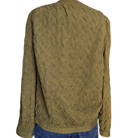 Vintage Olive Green Cardigan Button Front Jacket pea green Gene Ewing Bis - Picture 3 of 9